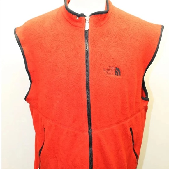 North Face Mens Red Fleece Zip Up Vest  Made In USA Medium - Picture 7 of 12